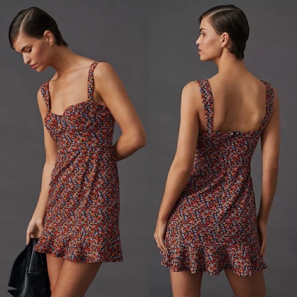 Anthropologie Hutch Ditsy Floral Corset Mini Dress